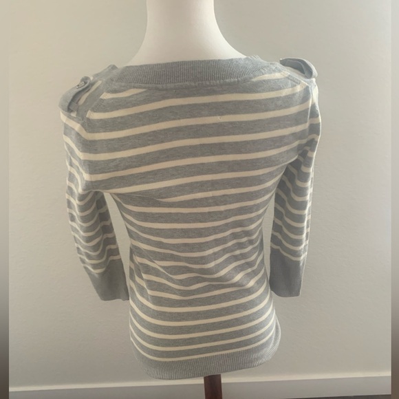 Juicy Couture Grey White Striped Sweater - Picture 2 of 4